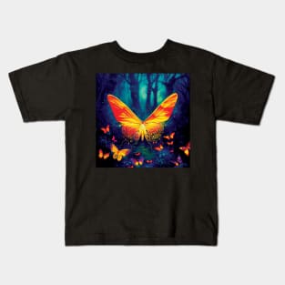 Magical Monarch Butterfly in Woodland Kids T-Shirt